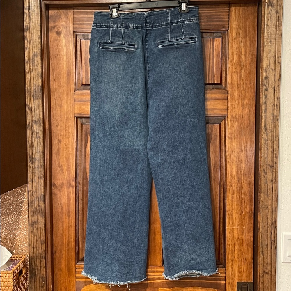 Pilcro pull on style side zip wide leg Blue jeans size 30 - Picture 5 of 7